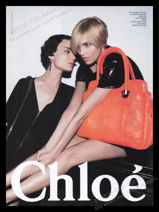 Chloe Handbags 2000s Print Advertisement Ad 2007 Legs Gossiping Models Fetch the Paper!