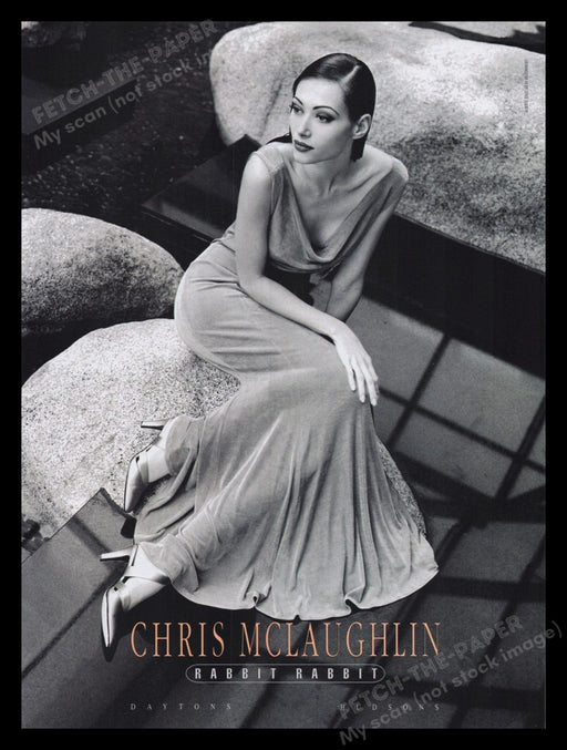 Chris McLaughlin Dress 1990s Print Advertisement Ad 1993 Rabbit Water Fetch the Paper!