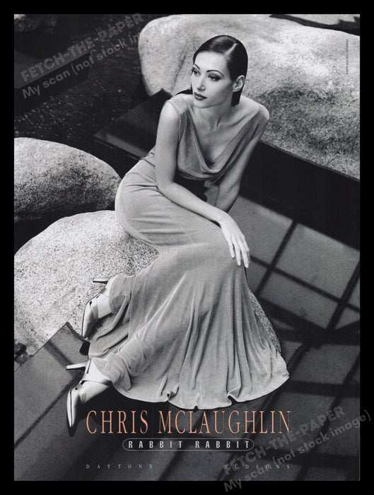 Chris McLaughlin Dress 1990s Print Advertisement Ad 1993 Rabbit Water Fetch the Paper!