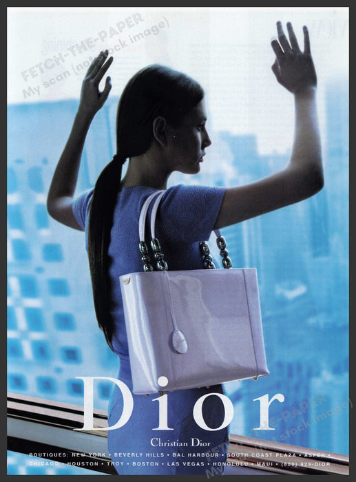 Christian Dior Handbags 1990s Print Advertisement Ad 1999 Model Window City Fetch the Paper!