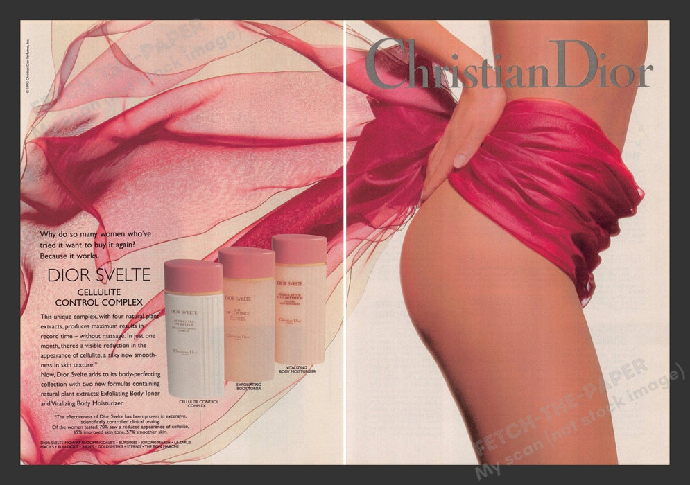 Christian Dior Svelte 1990s Print Advertisement (2 pages) 1995 Fragrance Ad Fetch the Paper!