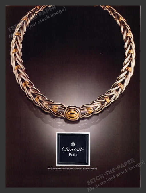 1989 Christofle Paris "Symphonie" Necklace Jewelry Print Advertisement Ad