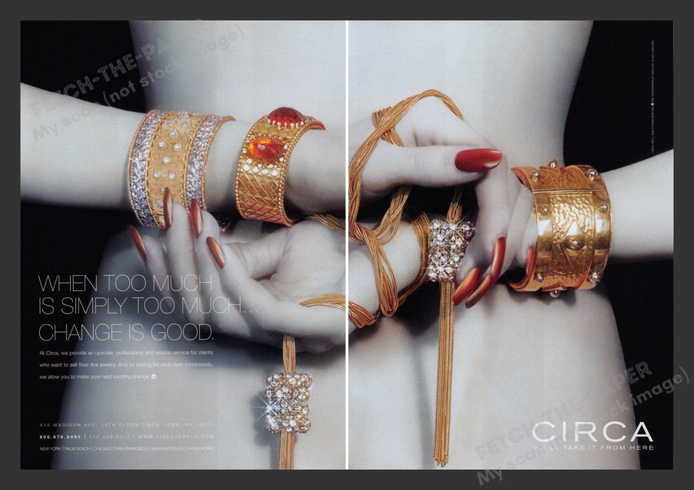 Circa 2000s Print Advertisement (2 pages) 2007 Jewelry Seller Tied Wrapped Fetch the Paper!