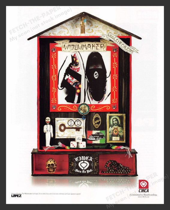 2007 Circa Skate Shoes "Widowmaker" in Corpse Print Advertisement.