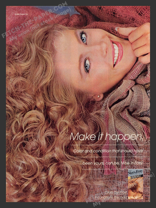1982 Print Advertisement Clairol Nice 'n Easy Hair Blonde Curls Ad.