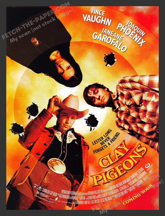 1998 Print Advertisement Clay Pigeons Movie Release Vince Vaughn Joaquin Phoenix.