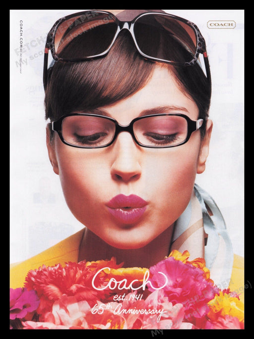 Coach 2000's Print Advertisement Ad 2007 Eyewear Flowers Model Fetch the Paper!