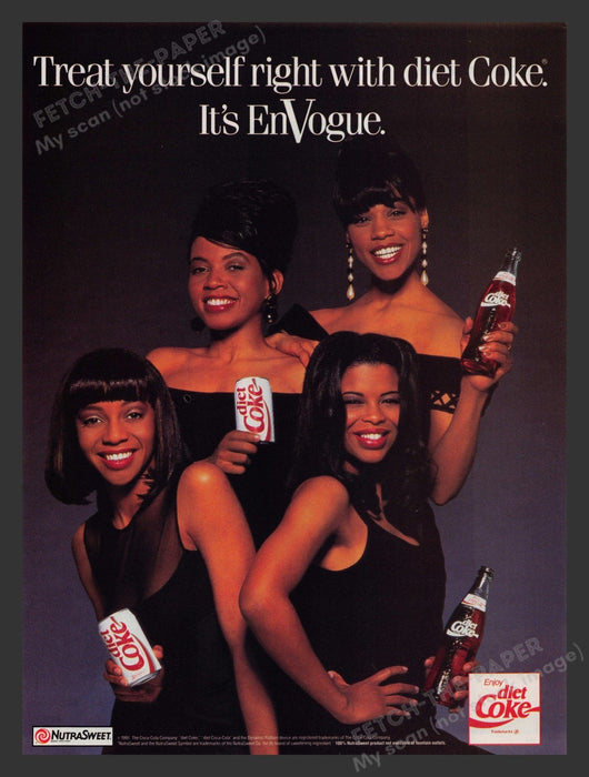 Coca Cola 1990s Print Advertisement 1992 EnVogue Coke Music Singers Fetch the Paper!