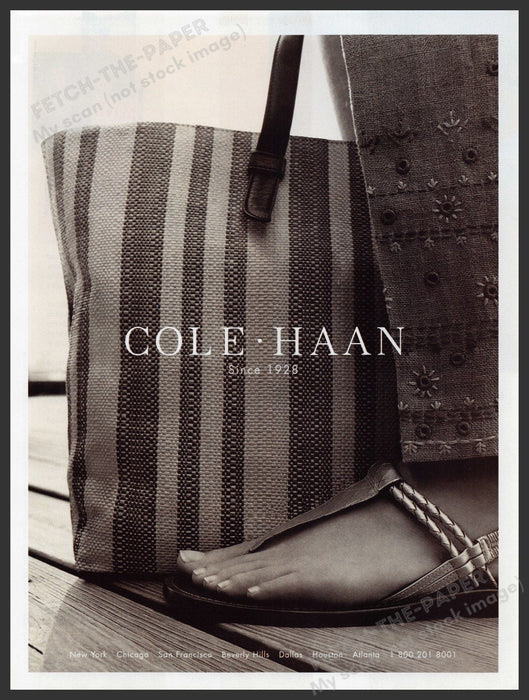 Cole Haan Shoes 1990s Print Advertisement Ad 1999 Thong Sandals Fetch the Paper!