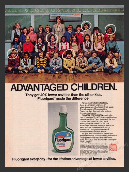 1981 Colgate Fluorigard Dental Rinse Print Advertisement Ad
