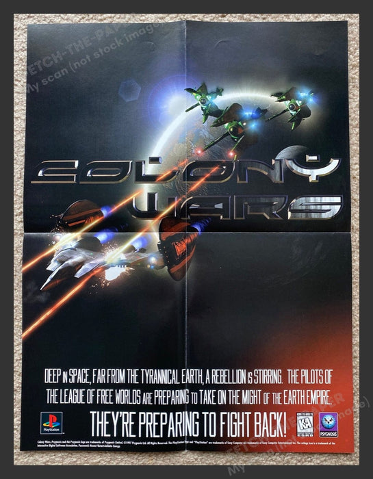 ORIGINAL Video Game 1997 POSTER 15" x 19.75" Colony Wars