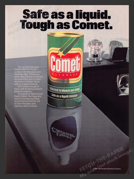 1988 Comet Chlorinol Cleaner Print Advertisement Ad