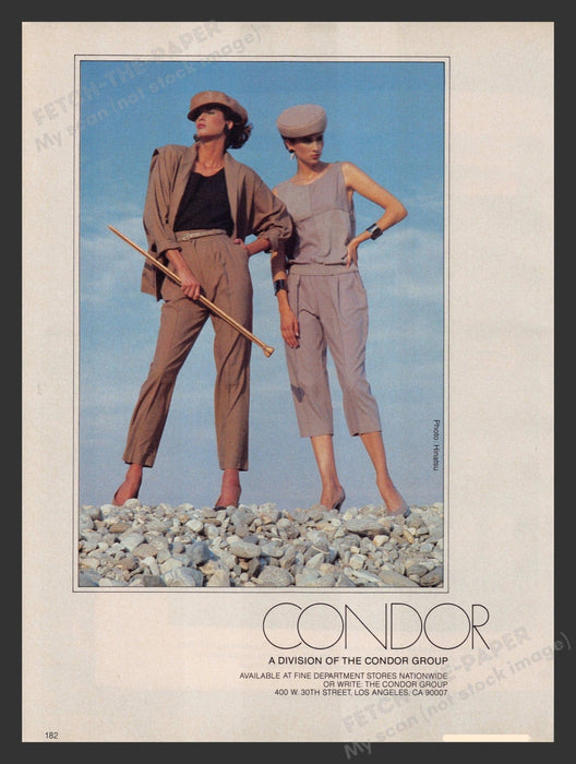 Condor 1980s Print Advertisement Ad 1983 Clothing Fashion Legs Fetch the Paper!