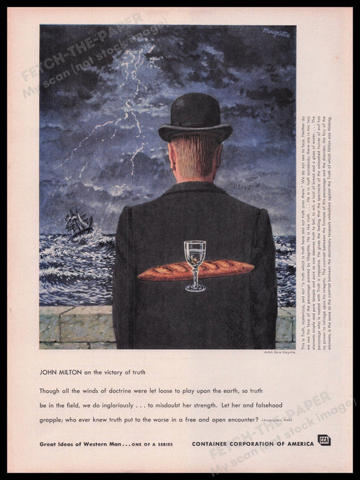 Container Corp Of America 1950s Print Advertisement Ad 1959 John Milton Fetch the Paper!