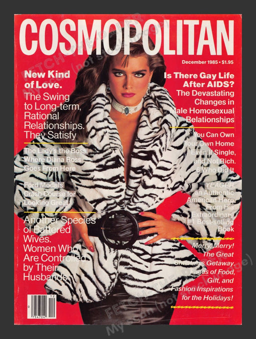 Cosmopolitan December 1985 Brooke Shields 1980s Magazine Front COVER ONLY Fetch the Paper!