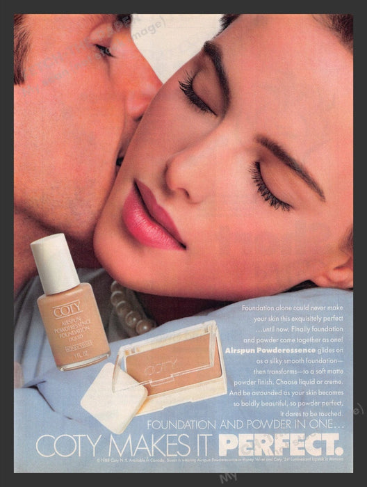 1989 Coty Airspun Powderessence Make-up Print Advertisement Ad