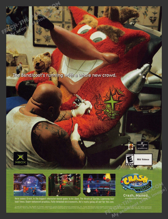 2002 Print Advertisement Crash Bandicoot: The Wrath of Cortex Video Game Ad.