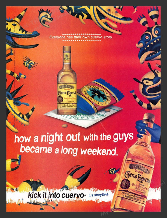 1998 Cuervo Especial Tequila Illustration Print Advertisement Ad