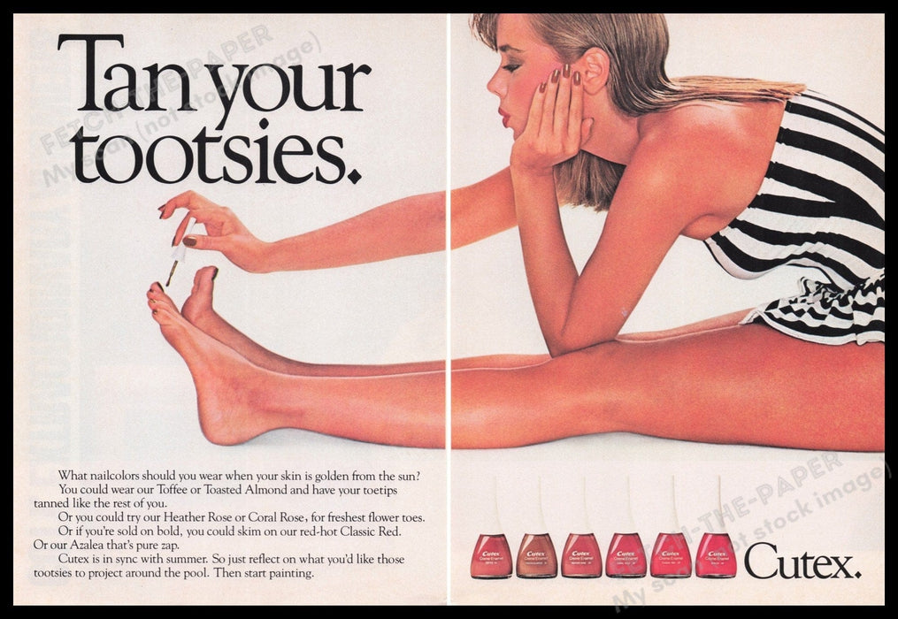 Cutex 1980s Print Advertisement (2 pages) 1982 Fetch the Paper!