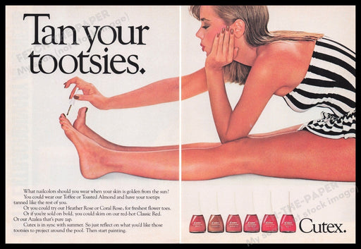 Cutex 1980s Print Advertisement (2 pages) 1982 Fetch the Paper!