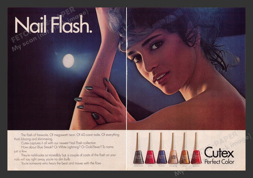 1984 Cutex Perfect Color Nail Flash Dance Print Advertisement (2 Pages)