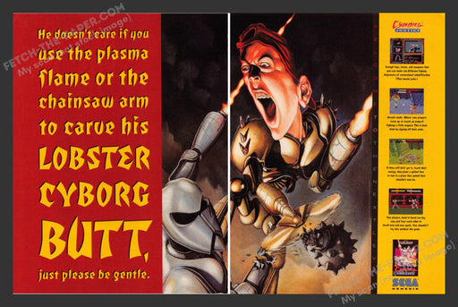 1993 Print Advertisement 2 Page Cyborg Justice Video Game Ad.