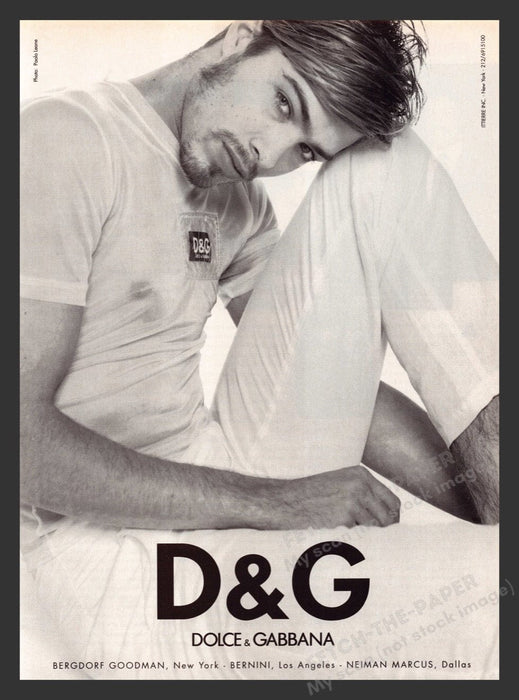 1996 D&G Dolce & Gabbana Clothing Male Model Print Advertisement Ad