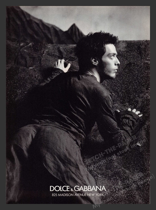 1998 D&G Dolce & Gabbana Male Model Hiding Print Advertisement Ad