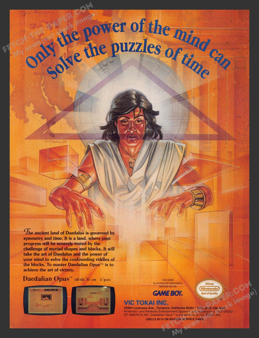 1990 Print Advertisement Daedalian Opus Video Game Ad.