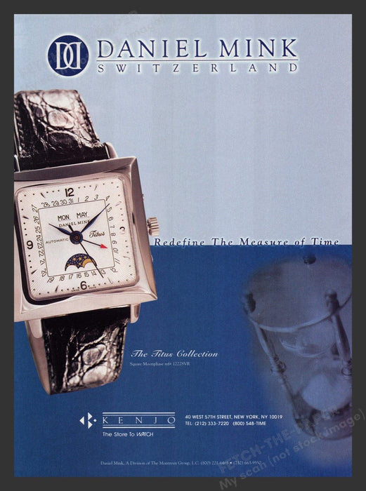 2000 Daniel Mink Switzerland Watches Titus Collection Print Advertisement Ad