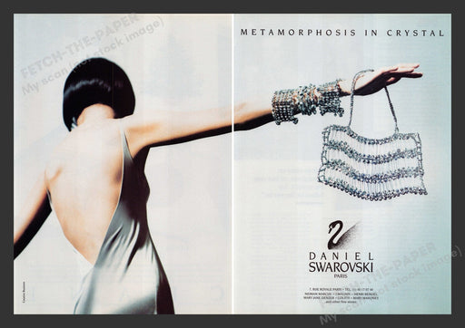 Daniel Swarovski Metamorphosis in Crystal 1990s Print Advertisement (2 pgs) 1994 Fetch the Paper!