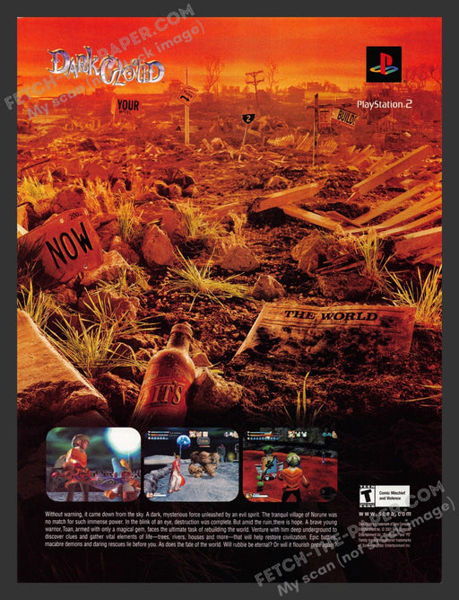 2001 Dark Cloud Video Game Print Advertisement.
