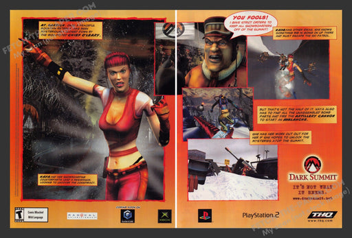 2002 Print Advertisement 2 Page Dark Summit Video Game Ad.