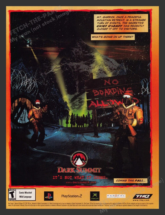 2001 Dark Summit "It's Not What It Seems" Video Game Print Advertisement