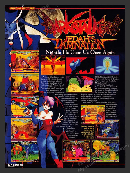 1997 DarkStalkers: Jedah's Damnation Video Game Print Advertisement
