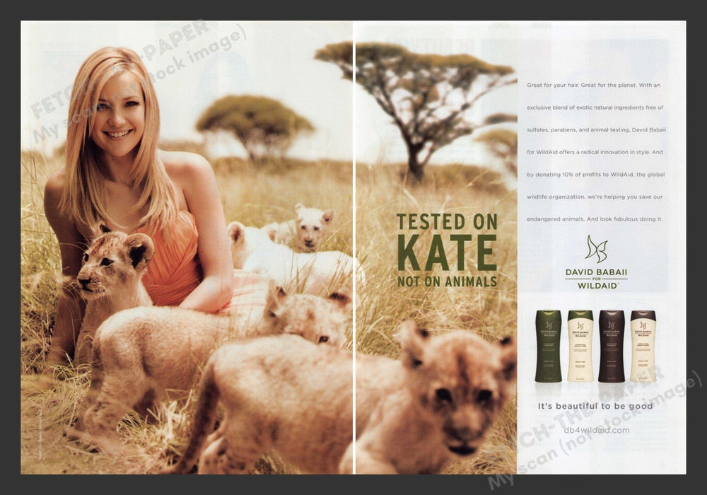 David Baball Wildaid 2000s Print Advertisement (2 pages) 2008 Lion Cubs Hudson Fetch the Paper!