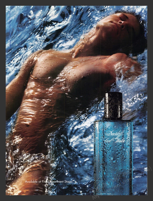 2002 Davidoff Cool Water Nude Man in Water Print Advertisement Ad