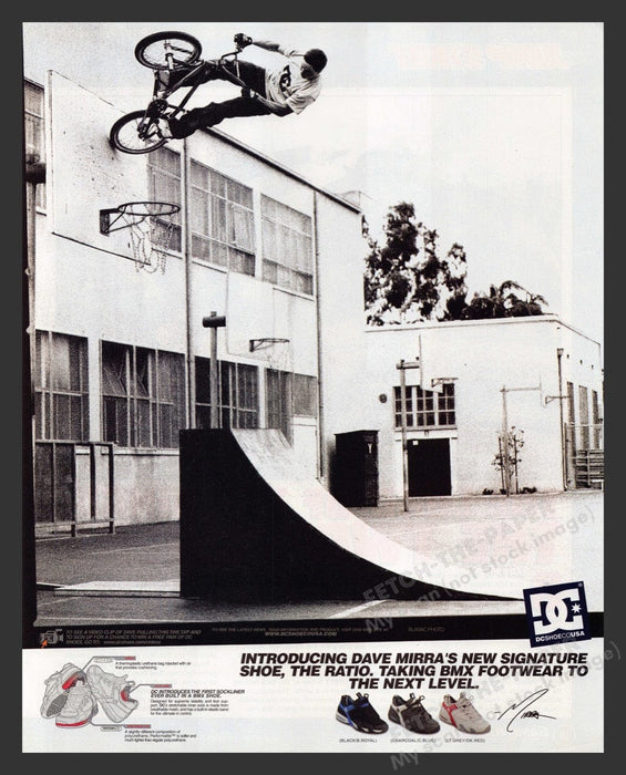 2002 DC Shoes Dave Mirra BMX Ramp & Hoop Print Advertisement Ad