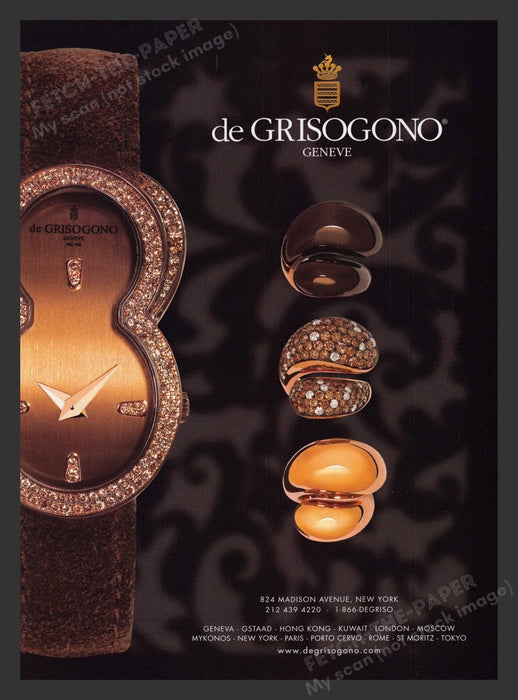 2007 de Grisogono Swiss Luxury Jeweler Print Advertisement Ad