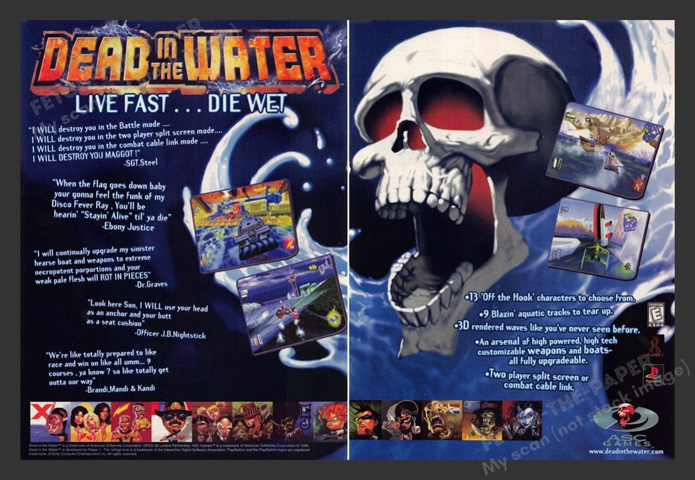 1998 Dead in the Water Video Game Print Advertisement (2 Pages)