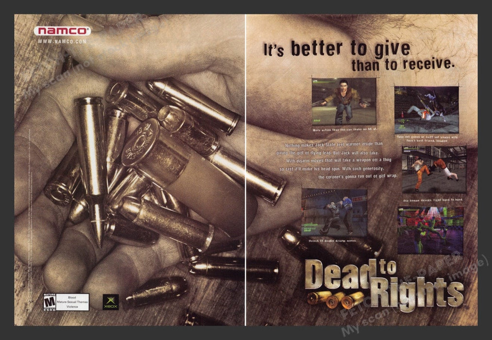 2002 Dead to Rights Video Game Print Advertisement (2 Pages)