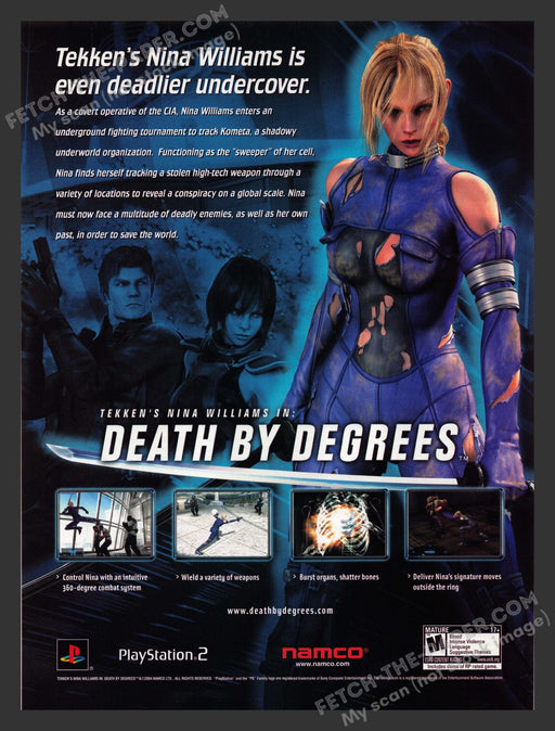 2005 Print Advertisement Death By Degrees Video Game Ad.