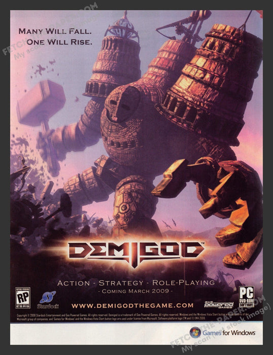 2008 Print Advertisement Demigod Video Game Ad.