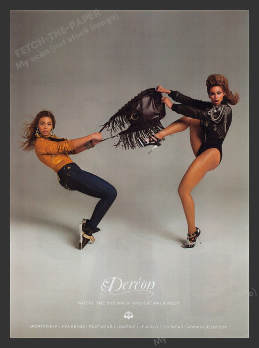 Dereon 2000s Print Advertisement 2009 Beyonce Where the sidewalk & catwalk meet Fetch the Paper!