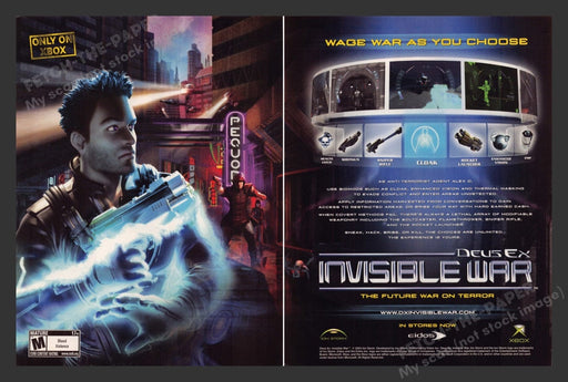 2004 Deus Ex: Invisible War Video Game Print Advertisement (2 Pgs)
