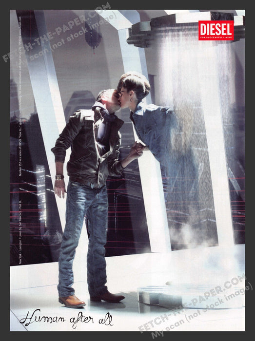 2007 Print Advertisement Diesel Clothing Kissing Couple Ad.