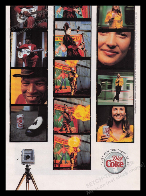Diet Coke Soda 1990s Print Advertisement Ad 1996 Camera Reel Fetch the Paper!