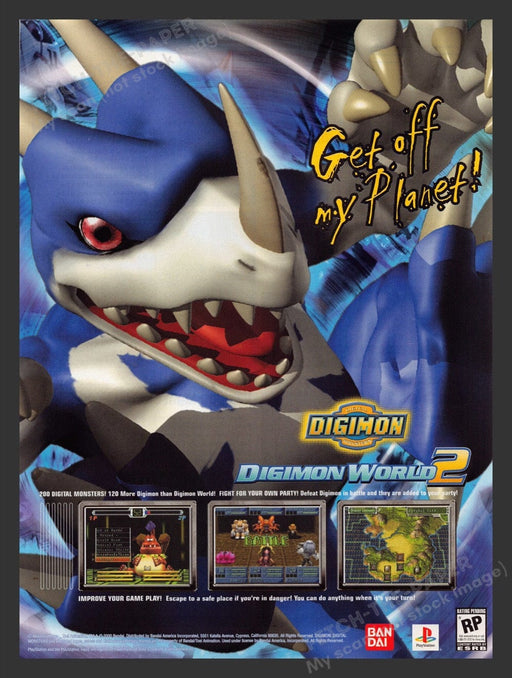 2001 Digimon World 2 "Get off my planet!" Video Game Print Advertisement