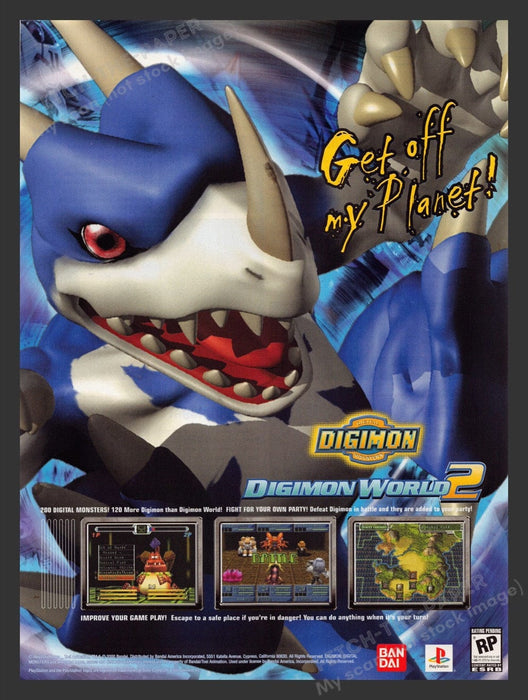2001 Digimon World 2 "Get off my planet!" Video Game Print Advertisement