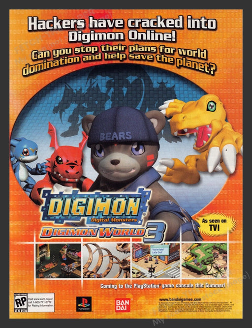 2002 Digimon World 3 Video Game Print Advertisement